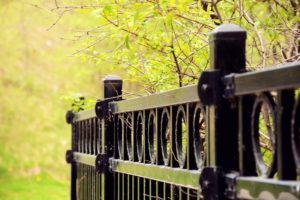 an aluminum outdoor fence