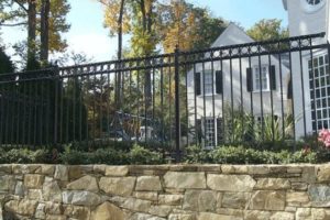 Steel ornamental fence around a yard