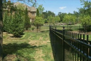 aluminum fences across backyards